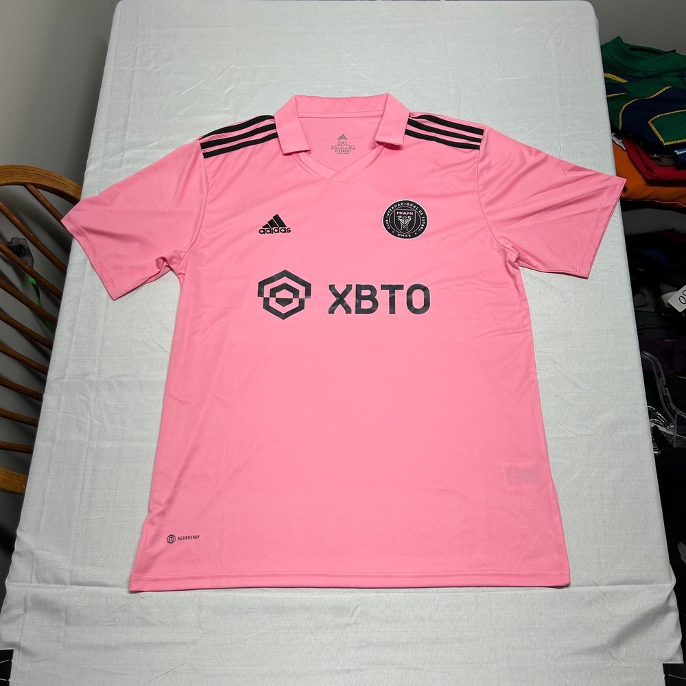 Adidas Inter Miami CF Home Jersey Mens 3XL Pink Soccer Shirt XBTO Aeroready - Picture 2 of 10